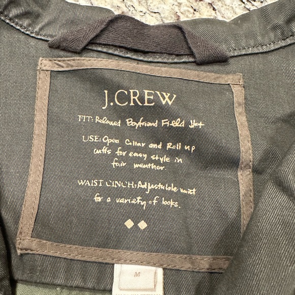 J.Crew Relaxed Boyfriend Field Jacket Camo Green Gray Medium - Picture 6 of 8